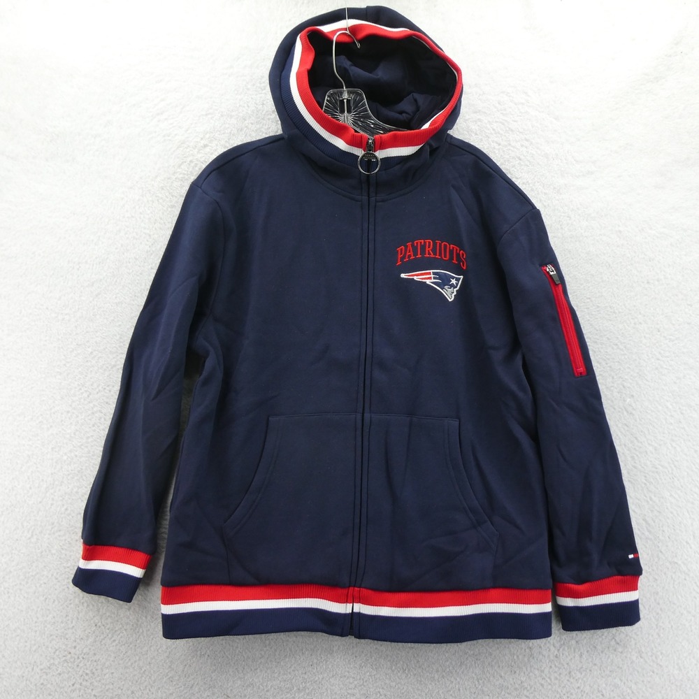 Tommy Hilfiger Hoodie Women Small New England Patriots Navy Blue Full Zip NFL‎